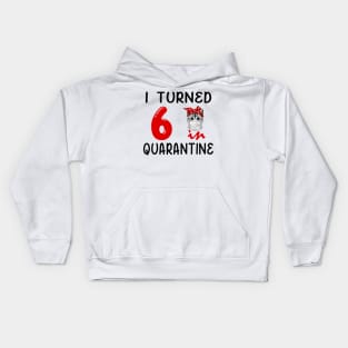 I Turned 6 In Quarantine Funny Cat Facemask Kids Hoodie